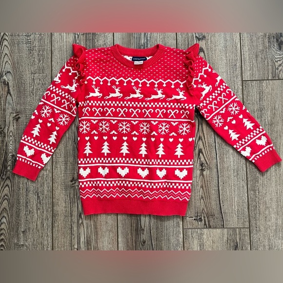 🎄 Andy & Evan Girls’ Holiday Fair Isle Sweater Pattern - Size 5 🎄 - Picture 1 of 8